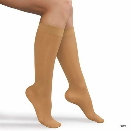 FASTTACKLE 9329 - F 15 - 20 mm Hg Compression Ladies Knee High, Fawn - 2X Large FA613756
